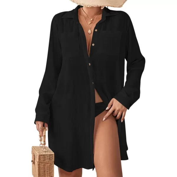 Bsubseach Bathing Suit Cover Ups for Women Button Down Beach Cover Up Vacation Outfits Swim Coverup