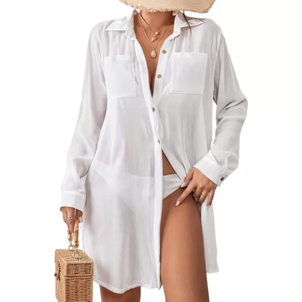 Bsubseach Bathing Suit Cover Ups for Women Button Down Beach Cover Up Vacation Outfits Swim Coverup