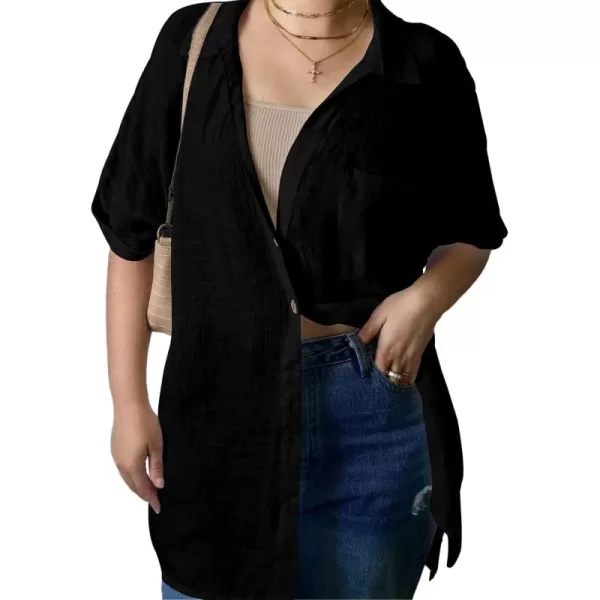 Bsubseach Women Button Down Shirt Blouse Tops Swimsuit Cover Up Bikini Coverup