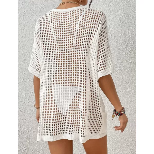 Bsubseach Crochet Swimsuit Coverup for Women Hollow Out Bikini Beach Cover Up Dress Knit Summer Outfits