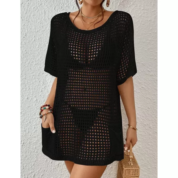 Bsubseach Crochet Swimsuit Coverup for Women Hollow Out Bikini Beach Cover Up Dress Knit Summer Outfits
