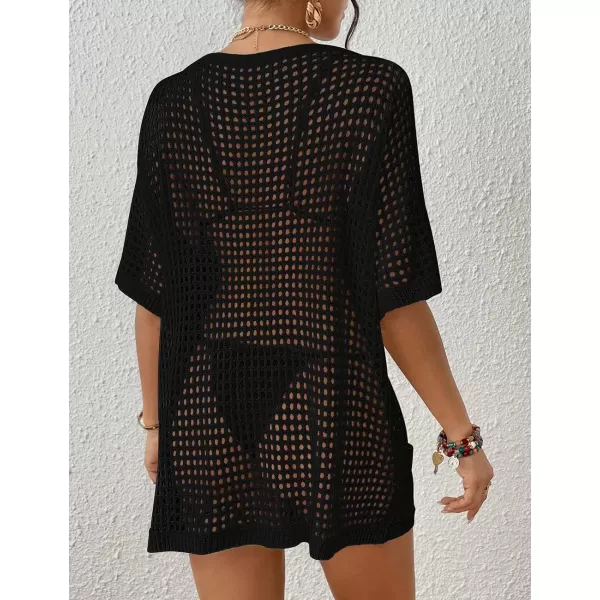 Bsubseach Crochet Swimsuit Coverup for Women Hollow Out Bikini Beach Cover Up Dress Knit Summer Outfits