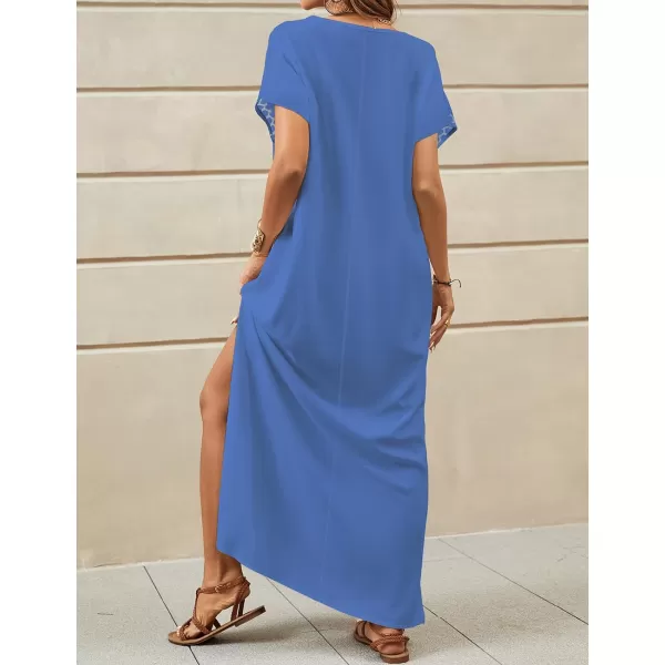 Bsubseach Kaftan Dresses for Women Swimsuit Coverup Beach Caftans Cover Ups for Swimwear Loungewear Floral Embroidery