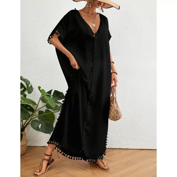 Bsubseach Kaftan Maxi Dresses for Women Bathing Suit Cover Up Beach Caftan Loungewear