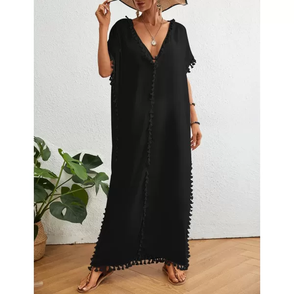 Bsubseach Kaftan Maxi Dresses for Women Bathing Suit Cover Up Beach Caftan Loungewear