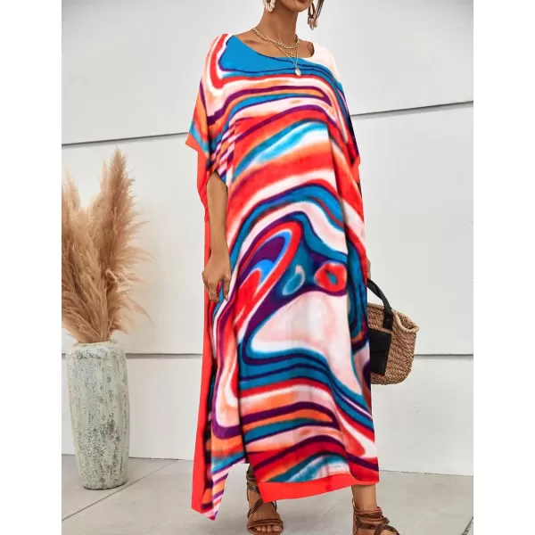 Bsubseach Long Swimsuit Coverup for Women Plus Size Kaftan Dress Summer Beach Cover Up Caftan