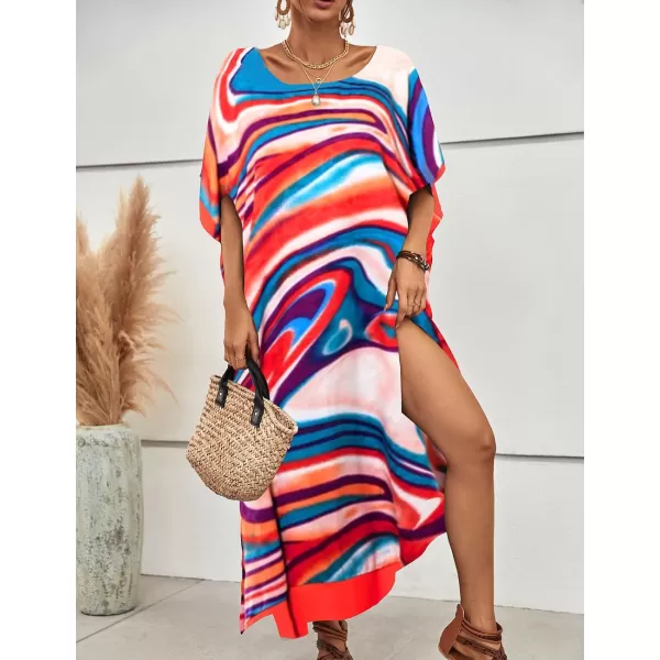 Bsubseach Long Swimsuit Coverup for Women Plus Size Kaftan Dress Summer Beach Cover Up Caftan