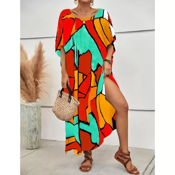 Bsubseach Long Swimsuit Coverup for Women Plus Size Kaftan Dress Summer Beach Cover Up Caftan