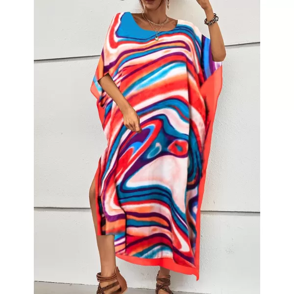 Bsubseach Long Swimsuit Coverup for Women Plus Size Kaftan Dress Summer Beach Cover Up Caftan