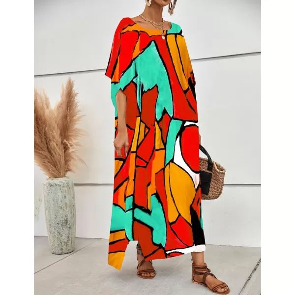 Bsubseach Long Swimsuit Coverup for Women Plus Size Kaftan Dress Summer Beach Cover Up Caftan