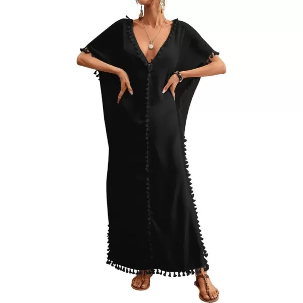 Bsubseach Kaftan Maxi Dresses for Women Bathing Suit Cover Up Beach Caftan Loungewear