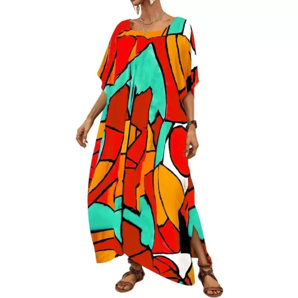 Bsubseach Long Swimsuit Coverup for Women Plus Size Kaftan Dress Summer Beach Cover Up Caftan