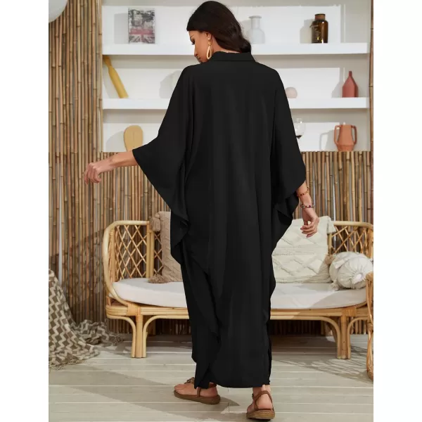 Bsubseach Kaftan Swimsuit Dresses Cover Ups Summer Beach Dress for Women Casual 3/4 Sleeve Maxi Dress