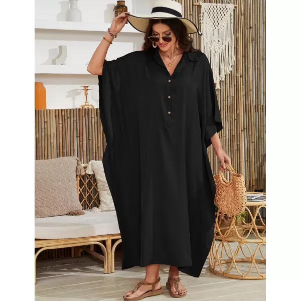 Bsubseach Kaftan Swimsuit Dresses Cover Ups Summer Beach Dress for Women Casual 3/4 Sleeve Maxi Dress
