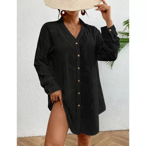 Bsubseach Women Swimsuit Cover Up Long Sleeve Bathing Suit Coverup Beach Shirt Blouses