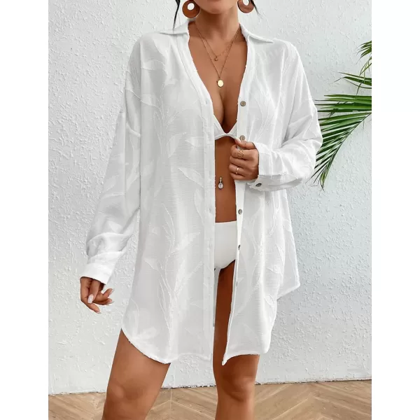 Bsubseach Women Swimsuit Cover Up Long Sleeve Bathing Suit Coverup Beach Shirt Blouses