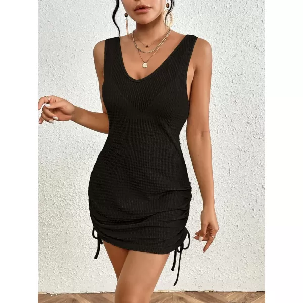 Bsubseach Womens Swimsuit Beach Cover Up 2024 Summer Hollow Out Knit Bathing Suit Beach Dresses Tank Swimwear Dress