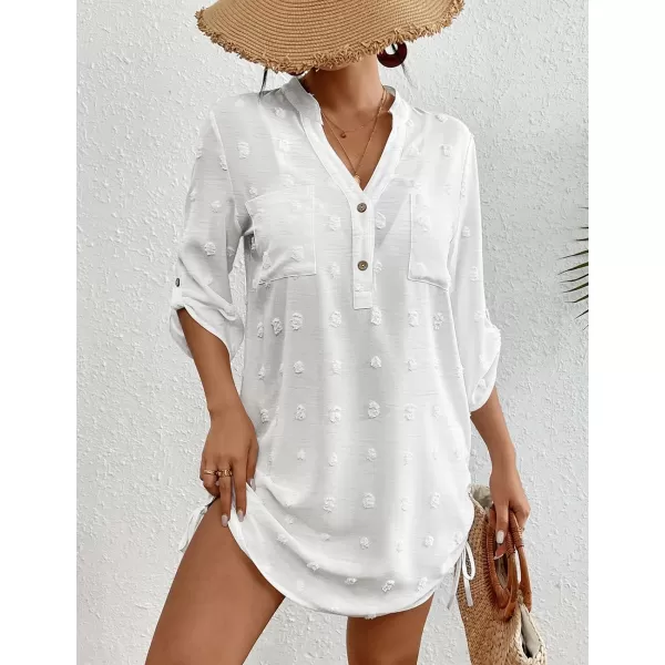Swimsuit Coverup for Women Button Down Bathing Suit Beach Dress for 2024 Summer Vacation