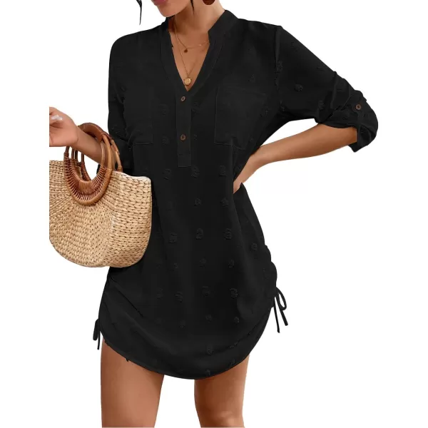 Swimsuit Coverup for Women Button Down Bathing Suit Beach Dress for 2024 Summer Vacation