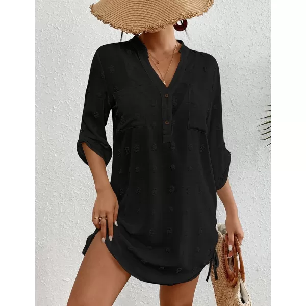 Swimsuit Coverup for Women Button Down Bathing Suit Beach Dress for 2024 Summer Vacation