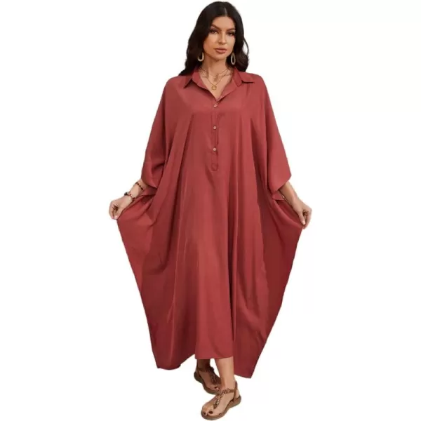 Bsubseach Kaftan Swimsuit Dresses Cover Ups Summer Beach Dress for Women Casual 3/4 Sleeve Maxi Dress