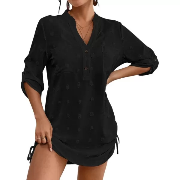 Swimsuit Coverup for Women Button Down Bathing Suit Beach Dress for 2024 Summer Vacation