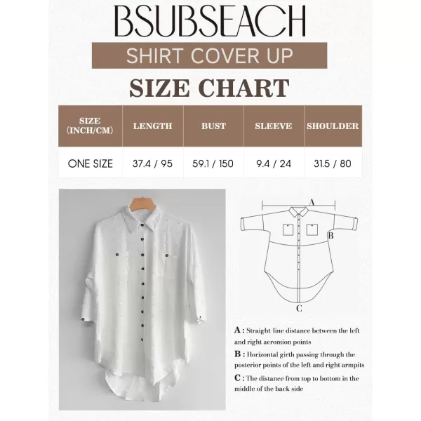 Bsubseach Women Swimsuit Coverup Blouse Button Down Shirt Dresses Swiss Dot Tops