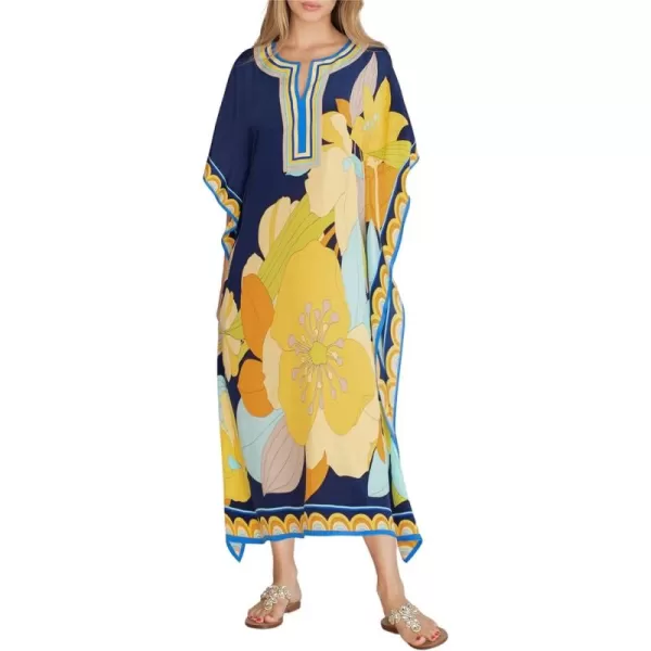 Bsubseach Ethnic Kaftan Dresses for Women Swimsuit Cover Up Resort Wear Printed Dress