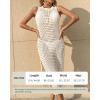 imageBsubseach Crochet Cover Ups for Women Hollow Out Sleeveless Bikini Swimsuit Swimwear Side Split Long Beach DressesBeige