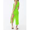 imageBsubseach Crochet Cover Ups for Women Hollow Out Sleeveless Bikini Swimsuit Swimwear Side Split Long Beach DressesCbright Green
