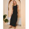 imageBsubseach Crochet Cover Up for Swimwear Women Sleeveless Swimsuit Coverup Beach Knit Dress Side SlitBlack 2