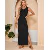 imageBsubseach Crochet Cover Up for Swimwear Women Sleeveless Swimsuit Coverup Beach Knit Dress Side SlitBlack 2
