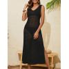imageBsubseach Crochet Cover Up for Swimwear Women Sleeveless Swimsuit Coverup Beach Knit Dress Side SlitBlack1