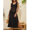 imageBsubseach Crochet Cover Up for Swimwear Women Sleeveless Swimsuit Coverup Beach Knit Dress Side SlitBlack1