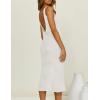 imageBsubseach Crochet Cover Up for Swimwear Women Sleeveless Swimsuit Coverup Beach Knit Dress Side SlitGwhite