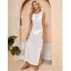 imageBsubseach Crochet Cover Up for Swimwear Women Sleeveless Swimsuit Coverup Beach Knit Dress Side SlitWhite2