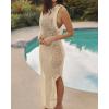 imageBsubseach Crochet Cover Ups for Swimwear Women Hollow Out Swimsuit Coverup Backless Bikini Beach DressApricot