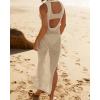 imageBsubseach Crochet Cover Ups for Swimwear Women Hollow Out Swimsuit Coverup Backless Bikini Beach DressApricot