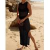 imageBsubseach Crochet Cover Ups for Swimwear Women Hollow Out Swimsuit Coverup Backless Bikini Beach DressBlack
