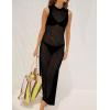 imageBsubseach Crochet Cover Ups for Swimwear Women Hollow Out Swimsuit Coverup Backless Bikini Beach DressBlack