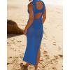 imageBsubseach Crochet Cover Ups for Swimwear Women Hollow Out Swimsuit Coverup Backless Bikini Beach DressBlue