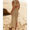 imageBsubseach Crochet Cover Ups for Swimwear Women Hollow Out Swimsuit Coverup Backless Bikini Beach DressKhaki