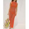 imageBsubseach Crochet Cover Ups for Swimwear Women Hollow Out Swimsuit Coverup Backless Bikini Beach DressOrange