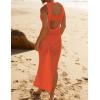 imageBsubseach Crochet Cover Ups for Swimwear Women Hollow Out Swimsuit Coverup Backless Bikini Beach DressOrange