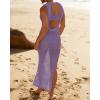 imageBsubseach Crochet Cover Ups for Swimwear Women Hollow Out Swimsuit Coverup Backless Bikini Beach DressPurple