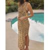 imageBsubseach Crochet Cover Ups for Swimwear Women Hollow Out Swimsuit Coverup Backless Bikini Beach DressTie Dye