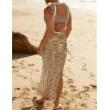 imageBsubseach Crochet Cover Ups for Swimwear Women Hollow Out Swimsuit Coverup Backless Bikini Beach DressTie Dye