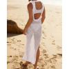 imageBsubseach Crochet Cover Ups for Swimwear Women Hollow Out Swimsuit Coverup Backless Bikini Beach DressWhite