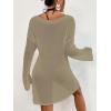 imageBsubseach Crochet Cover Ups for Women Bathing Suit Cover Up Dress Mesh Beach TopCamel