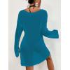 imageBsubseach Crochet Cover Ups for Women Bathing Suit Cover Up Dress Mesh Beach TopPeacock Blue